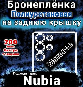 Бронеплёнка на заднюю крышку Nubia RedMagic 10 Pro Plus матовая полиуретановая SCPhone