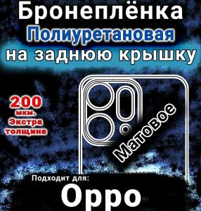Бронеплёнка на заднюю крышку Oppo Reno14 Pro матовая полиуретановая