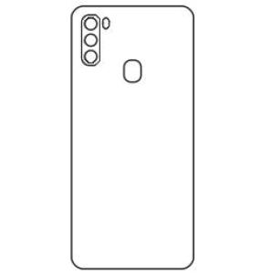 Бронеплёнка на заднюю крышку Samsung Galaxy A21 полиуретановая глянцевая стандарт