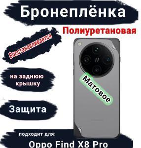 Защитная плёнка на заднюю крышку OPPO Find X8 Pro матовая полиуретановая стандарт