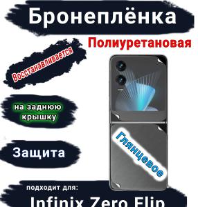 Бронеплёнка на заднюю крышку Infinix Zero Flip глянцевая полиуретановая
