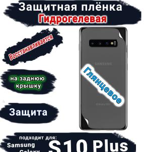 Защитная плёнка на заднюю крышку Samsung Galaxy S10+ глянцевая гидрогелевая стандарт