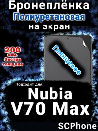 Бронеплёнка на экран Nubia V70 Max глянцевая полиуретановая SCPhone