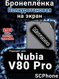 Бронеплёнка на экран Nubia V80 Pro матовая полиуретановая SCPhone