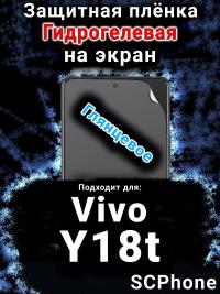 Защитная плёнка на экран смартфона для Vivo Y18t глянцевая гидрогелевая SCPhone