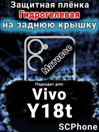 Защитная плёнка на заднюю крышку смартфона для Vivo Y18t матовая гидрогелевая SCPhone