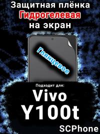 Защитная плёнка на экран смартфона для Vivo Y100t глянцевая гидрогелевая SCPhone