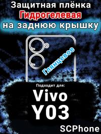 Защитная плёнка на заднюю крышку смартфона для Vivo Y03 глянцевая гидрогелевая SCPhone