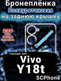 Бронеплёнка на заднюю крышку смартфона для Vivo Y18t глянцевая полиуретановая SCPhone