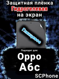 Защитная плёнка на экран Oppo A6c глянцевая гидрогелевая