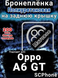 Бронеплёнка на заднюю крышку Oppo A6 GT матовая полиуретановая
