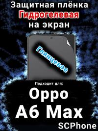 Защитная плёнка на экран Oppo A6 Max глянцевая гидрогелевая