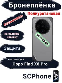 Защитная плёнка на заднюю крышку OPPO Find X8 Pro матовая полиуретановая стандарт