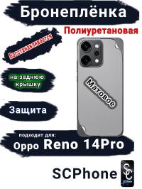 Бронеплёнка на заднюю крышку Oppo Reno 14 Pro матовая полиуретановая