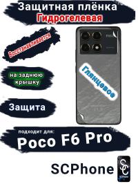 Защитная плёнка на заднюю крышку Poco F6 Pro глянцевая гидрогелевая