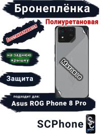 Бронепленка на заднюю крышку ASUS ROG Phone 8 Pro матовая полиуретановая
