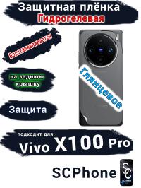 Защитная плёнка на заднюю крышку Vivo X100 Pro глянцевая гидрогелевая