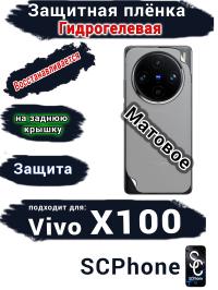 Защитная плёнка на заднюю крышку Vivo X100 матовая гидрогелевая
