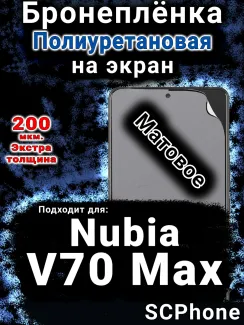 Бронеплёнка на экран Nubia V70 Max матовая полиуретановая SCPhone