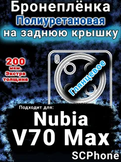 Бронеплёнка на заднюю крышку Nubia V70 Max глянцевая полиуретановая SCPhone