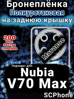 Бронеплёнка на заднюю крышку Nubia V70 Max матовая полиуретановая SCPhone