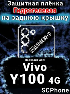 Защитная плёнка на заднюю крышку смартфона для Vivo Y100 4G матовая гидрогелевая SCPhone