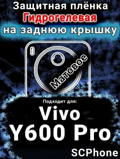 Защитная плёнка на заднюю крышку смартфона для Vivo Y600 Pro матовая гидрогелевая SCPhone