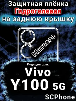 Защитная плёнка на заднюю крышку смартфона для Vivo Y100 5G матовая гидрогелевая SCPhone