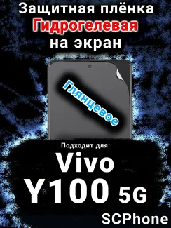 Защитная плёнка на экран смартфона для Vivo Y100 5G глянцевая гидрогелевая SCPhone