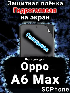 Защитная плёнка на экран Oppo A6 Max глянцевая гидрогелевая