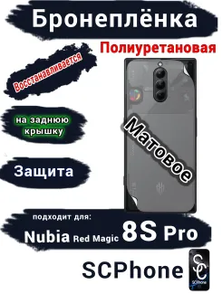 Бронеплёнка на заднюю крышку Nubia Red Magic 8S Pro матовая полиуретановая