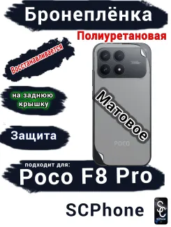 Бронеплёнка на заднюю крышку Xiaomi Poco F8 Pro матовая полиуретановая