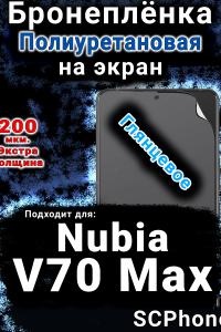 Бронеплёнка на экран Nubia V70 Max глянцевая полиуретановая SCPhone