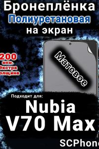 Бронеплёнка на экран Nubia V70 Max матовая полиуретановая SCPhone
