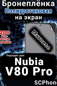 Бронеплёнка на экран Nubia V80 Pro матовая полиуретановая SCPhone