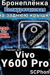 Бронеплёнка на заднюю крышку смартфона для Vivo Y600 Pro матовая полиуретановая SCPhone