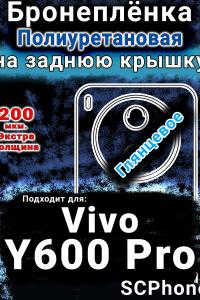 Бронеплёнка на заднюю крышку смартфона для Vivo Y600 Pro глянцевая полиуретановая SCPhone