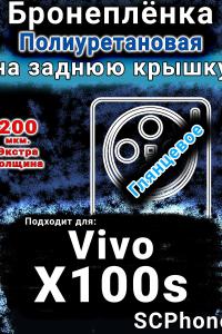 Бронеплёнка на заднюю крышку смартфона для Vivo X100s глянцевая полиуретановая SCPhone
