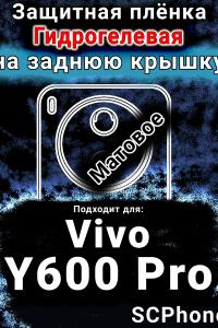 Защитная плёнка на заднюю крышку смартфона для Vivo Y600 Pro матовая гидрогелевая SCPhone