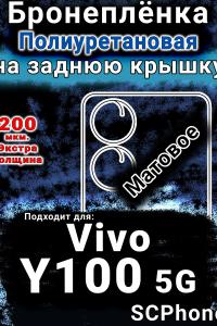 Бронеплёнка на заднюю крышку смартфона для Vivo Y100 5G матовая полиуретановая SCPhone