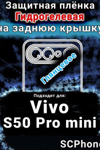 Защитная плёнка на заднюю крышку смартфона для Vivo S50 Pro mini глянцевая гидрогелевая SCPhone