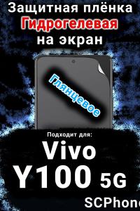 Защитная плёнка на экран смартфона для Vivo Y100 5G глянцевая гидрогелевая SCPhone