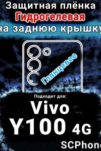 Защитная плёнка на заднюю крышку смартфона для Vivo Y100 4G глянцевая гидрогелевая SCPhone