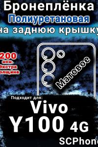 Бронеплёнка на заднюю крышку смартфона для Vivo Y100 4G матовая полиуретановая SCPhone