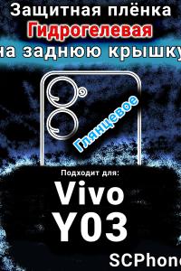 Защитная плёнка на заднюю крышку смартфона для Vivo Y03 глянцевая гидрогелевая SCPhone