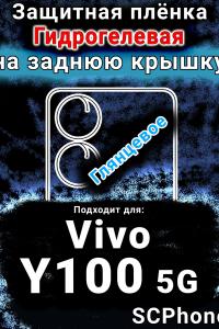 Защитная плёнка на заднюю крышку смартфона для Vivo Y100 5G глянцевая гидрогелевая SCPhone