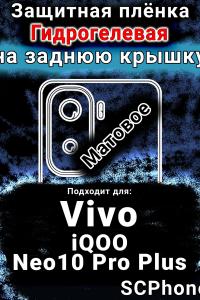 Защитная плёнка на заднюю крышку смартфона для Vivo iQOO Neo10 Pro Plus матовая гидрогелевая SCPhone
