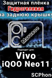 Защитная плёнка на заднюю крышку смартфона для Vivo iQOO Neo11 матовая гидрогелевая SCPhone