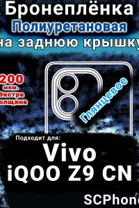Бронеплёнка на заднюю крышку смартфона для Vivo iQOO Z9 CN глянцевая полиуретановая SCPhone