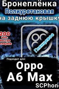 Бронеплёнка на заднюю крышку Oppo A6 Max глянцевая полиуретановая